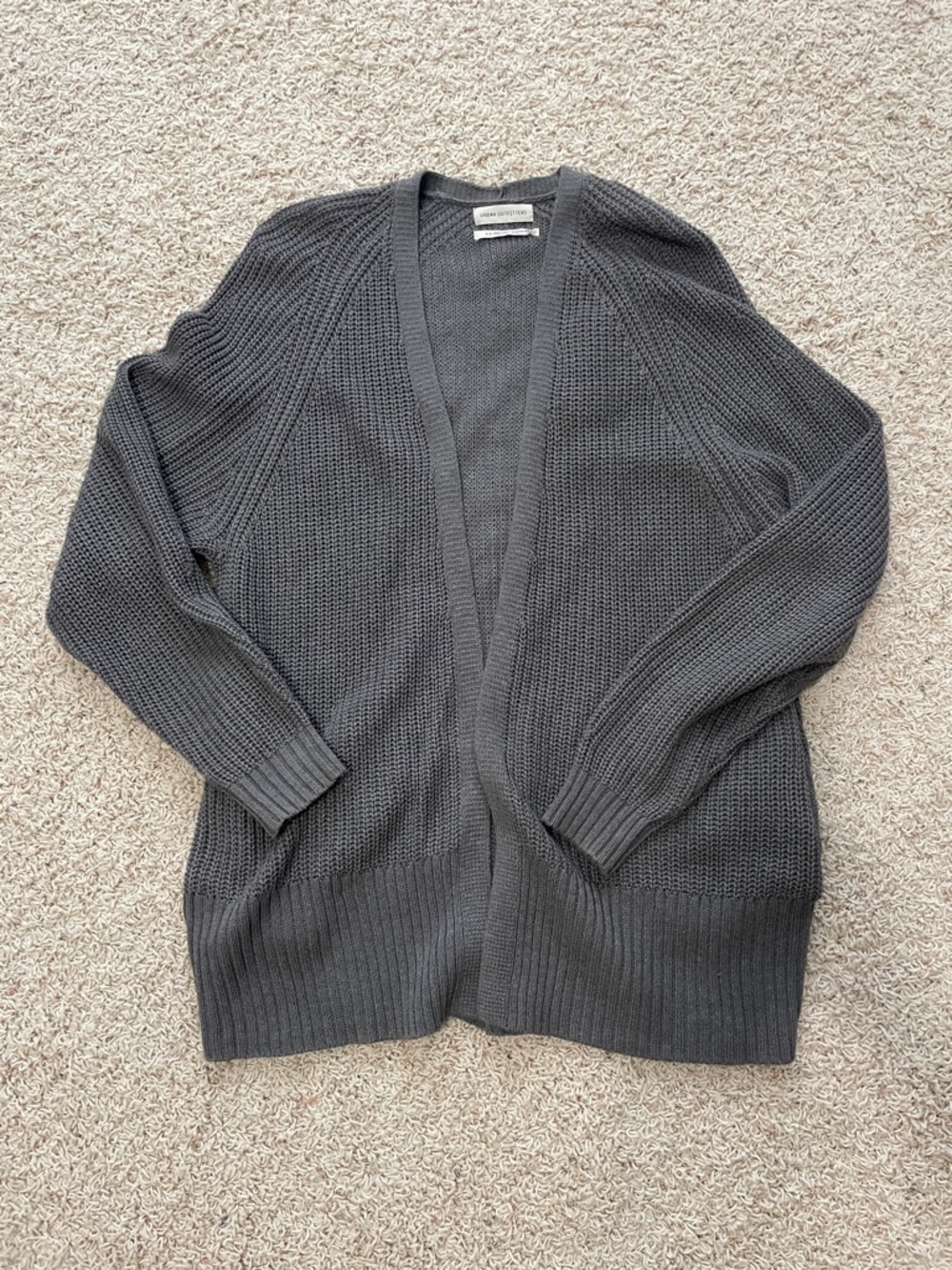 Urban Outfitters Dark Charcoal Open-Front Cardigan Size S